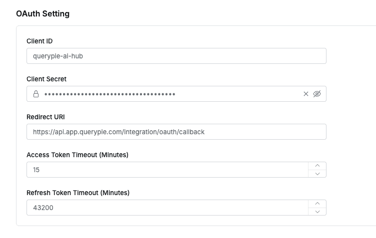 QueryPie OAuth setting