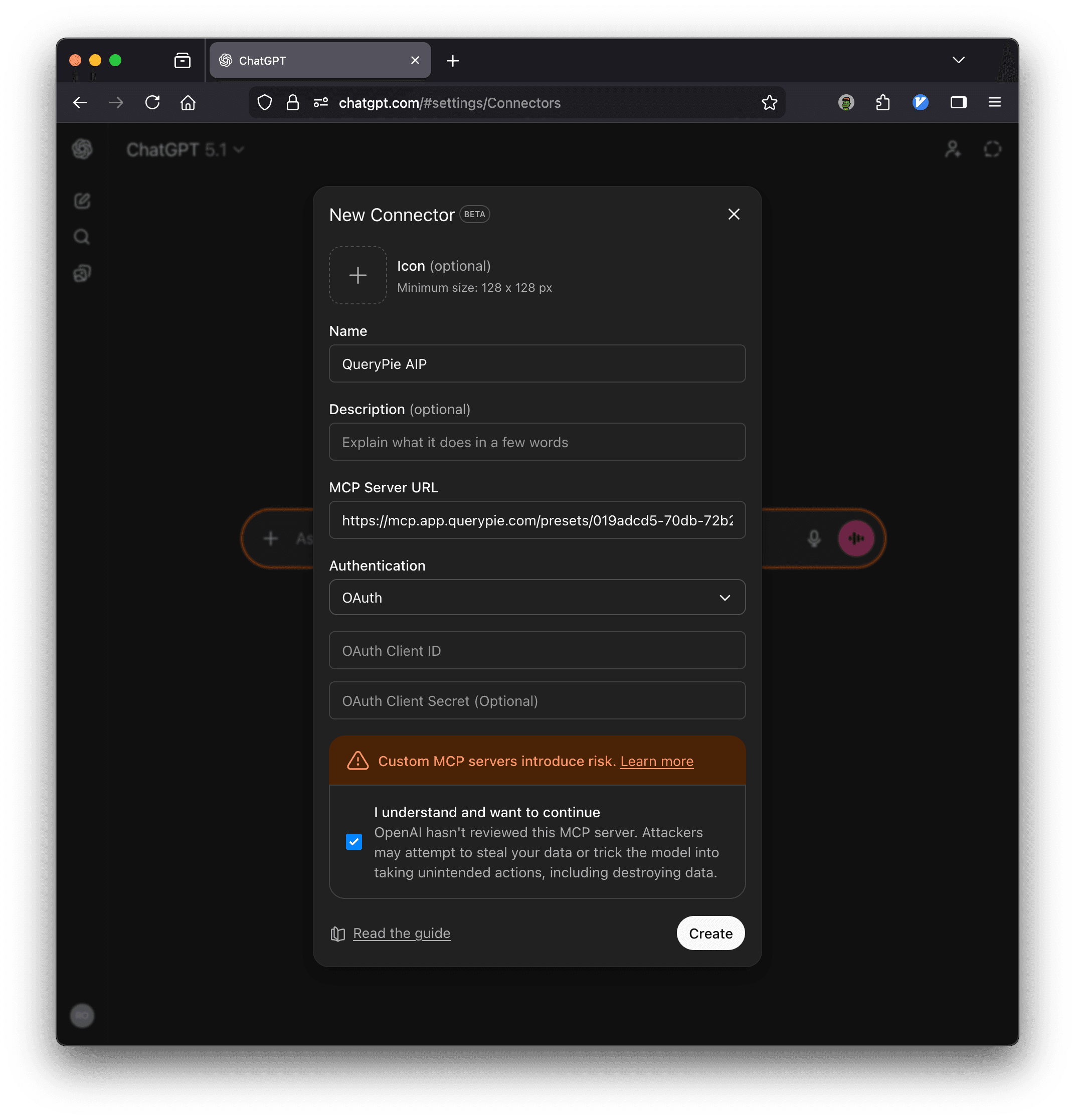 GPT Connector Settings 1